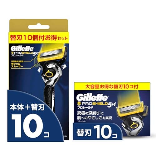 Gillette ジレット 髭剃り 本体 替刃 20個 カミソリ 剃刀 メンズ 深剃り 肌に優しい プロシールド 【Amazon.co.jp限定】