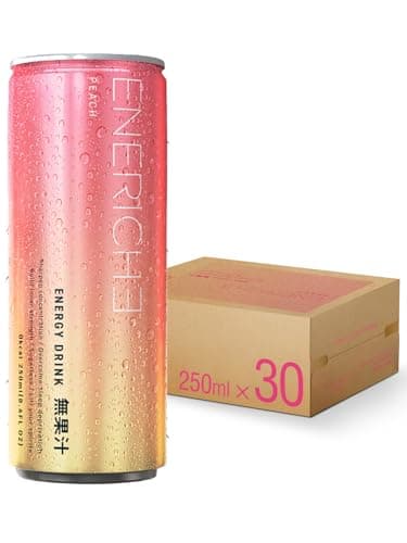 [ 頑張るあなたに、最高のエナジーを。 ] ENERICHE エネリッシュ エナジードリンク ゼロカロリー エナドリ 250ml×30本（ピーチ）