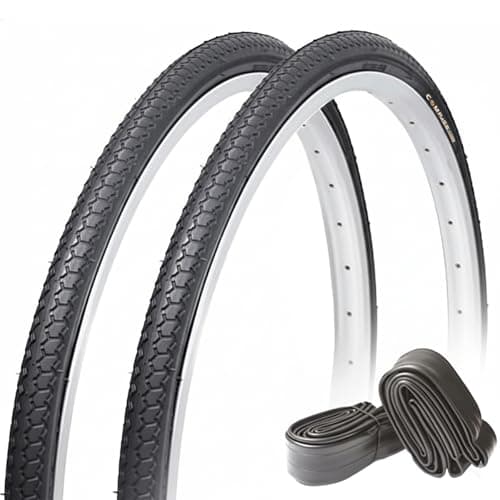 COMPASS 26インチ 自転車タイヤ 26×1 3/8 2本セット (タイヤ・チューブ・リムバンド各2セット) 1ペア 英式 W/O