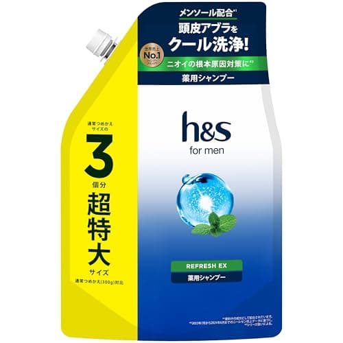 h&s for men リフレッシュEX [頭皮ベタつき・ニオイ] シャンプー 詰替超特大 900g [3個分]