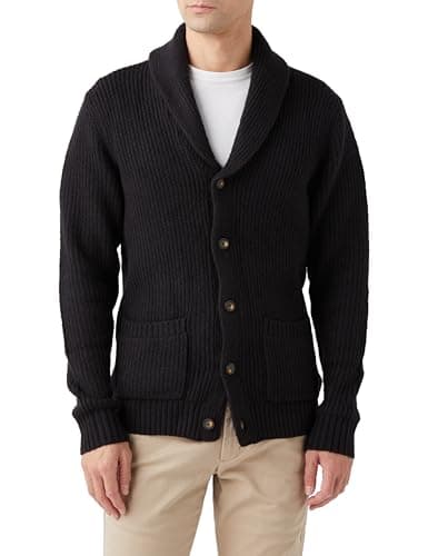 [Amazon Essentials] カーディガン ショールカラー ソフトタッチ 長袖 メンズ ブラック M