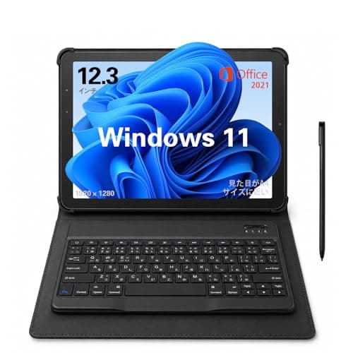 【整備済み品】富士通タブレットPC V727【日本語印字キーボード＋PUレザー調保護ケース付き】,2in1ノートパソコンOffice 2021搭載intel Core第七世代128GB SSD Windows 11 Pro Office 2021,ノートPC軽量薄型12.3型FHD(1920×1280)広視野角WUXGA液晶