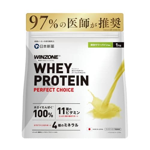 WINZONE (ウィンゾーン) ホエイ プロテイン 爽快サワーパイン風味 1kg ビタミン11種 ミネラル4種 WPC 国内製造 日本新薬