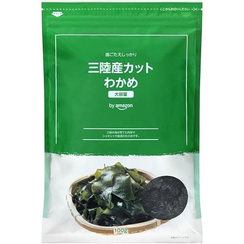 by Amazon 三陸産カットわかめ 100g 大容量 チャック付き