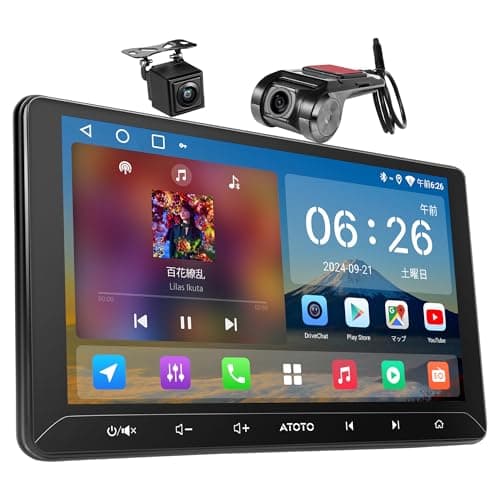 ATOTOLIFE A5L 10インチディスプレイオーディオ2DIN、オーディオ一体型Androidナビ、有線・ワイヤレス CarPlay& Android Auto、WiFi対応/USB/Bluetooth テザリング 、前後カメラ同梱｜録画はフロント1080P、DSP&アンプ 内蔵、AI会話・音声制御、MirrorLink、2G+32G、GPS追跡、2分割画面、OTAアップデート対応