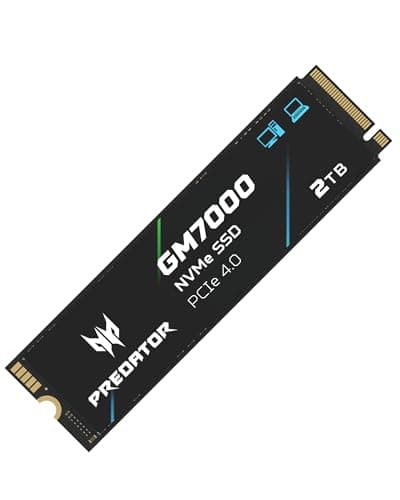 Acer Predator M.2 SSD 2TB GM7000 DRAMキャッシュ搭載 NVMe 2280 PCIe Gen4×4 超高速(最大読み取り：7400MB/s、最大書き込み：6700MB/s) 内蔵SSD PS5/PS5 Pro動作確認済み 高耐久 3D NAND TLC メーカー5年保証