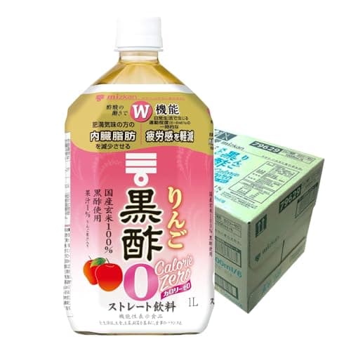 ミツカン りんご黒酢 カロリーゼロ ストレート 1000ml ×6本 [ 機能性表示食品 黒酢ドリンク りんご酢 飲むお酢 ]