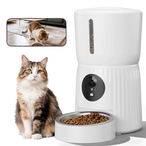 Surfola 自動給餌器 猫犬用 カメラ付き暗視 Wi-Fi対応 スマホ遠隔操作 4L大容量 1日15回給餌 双方向通話 ステンレス皿 SP02