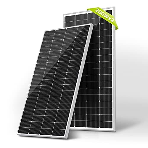 【TÜV・IEC認証】LVYUAN（リョクエン）400W ソーラーパネル 200W×2枚組 単結晶シリコン 21%高変換効率 太陽光パネル 省エネ 発電用 船舶 屋根 住宅 キャンピングカー対応 CSMS-200W-silver