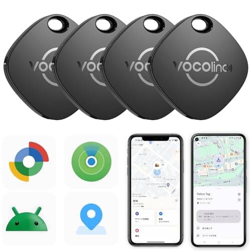 VOCOlinc エアタグ （ios/Android) 用 - 4 個 紛失防止タグ 忘れ物防止 タグ