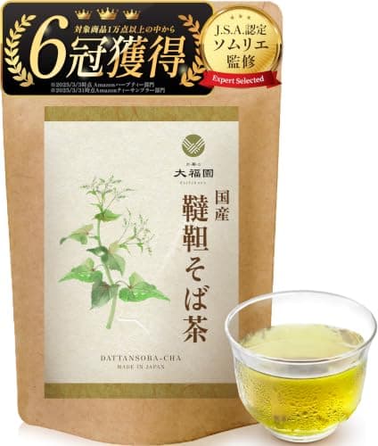 お茶の大福園 韃靼蕎麦茶 国産 無添加【J.S.A.認定ソムリエ監修】 ティーバッグ だったん そば茶 韃靼そば茶 30包 蕎麦茶 ノンカフェイン