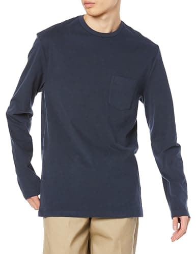 [Amazon Essentials] Tシャツ スリムフィット 長袖 メンズ ネイビー L