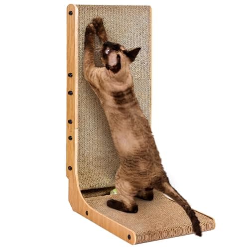 EHEYCIGA 猫 爪研ぎ 縦型 猫 爪とぎベッド 猫 つめとぎ L 猫の爪とぎ段ボール （L字型，42x28x68cm）