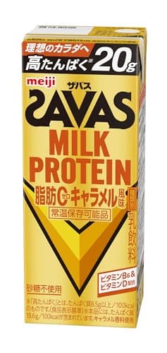 ザバス(SAVAS) ミルクプロテイン脂肪0 キャラメル風味 200ml×24 明治