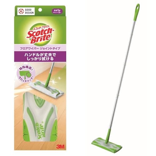 【Amazon.co.jp限定】 3M フローリングワイパー 本体 ジョイント 床 拭き 掃除 ドライシート 3枚付 スコッチブライト