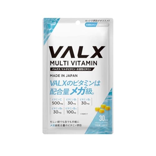 VALX マルチビタミン 水溶性ビタミン 山本義徳 1日あたりビタミンC500mg ビタミンB1 30mg ビタミンB2 30mg ビタミンB6 30mg ビタミンB12 100μg 配合 メガビタミン 120粒