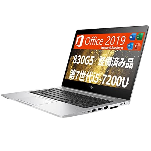 【整備済み品】 HP ノートパソコン 830G5/13.3型フルHD/Win 11/MS Office H&B 2019/第7世代i5-7200U 2.50GHz/メモリ 16GB/SSD 512GB/指紋リーダー/USB 3.0/WEBカメラ/初期設定済 (整備済み品)