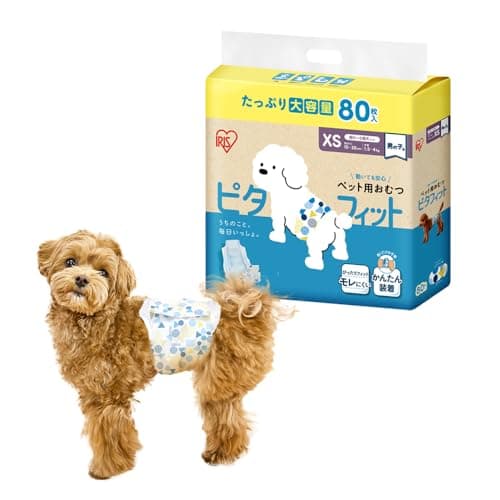 アイリスオーヤマ ピタフィット ペット用おむつ XS 80枚入 男の子用 犬 おむつ 長時間 MNPD-XS80