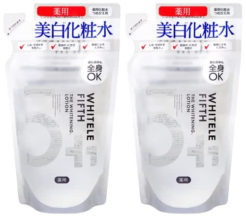 ホワイトルフィフス (WHITELE FIFTH) 薬用 美白化粧水 スプレー 高保湿 くすみケア ミスト 大容量 全身OK 詰替2個セット