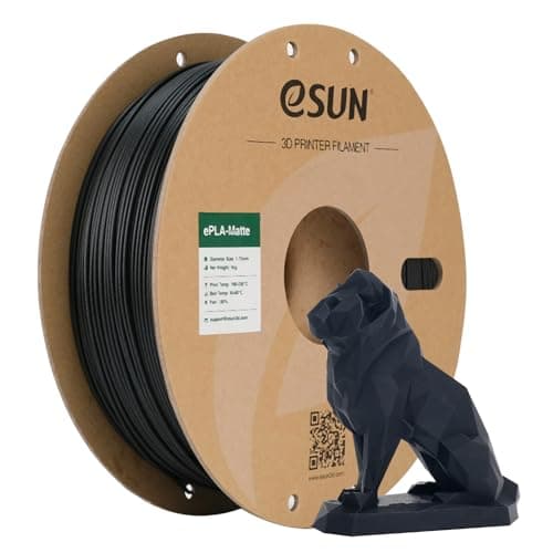eSUN マット PLA 3D プリンター フィラメント、マット PLA フィラメント 1.75mm、寸法精度 +/- 0.03mm、1KG スプール (2.2 LBS) 3D プリンター用 3D プリント フィラメント、マットディープブラック