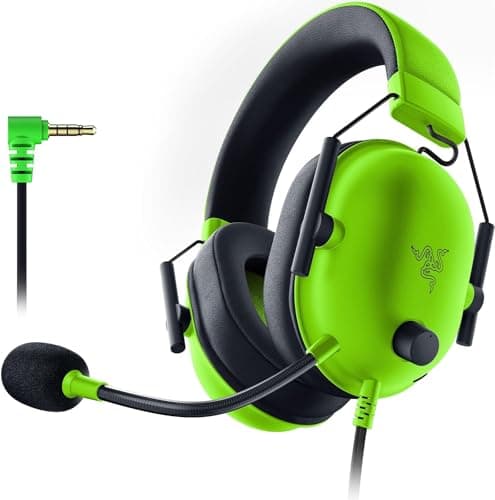 Razer(レイザー) BlackShark V2 X Green ゲーミングヘッドセット 3.5mmアナログ 7.1ch サラウンド 特許技術採用50mmドライバ 単一指向性マイク ノイズキャンセリング 高遮音性イヤーカップ 軽量240g PC PS4 PS5 Xbox Nintendo Switch 【日本正規代理店保証品】 RZ04-03240600-R3M1
