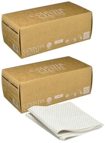 ストリックスデザイン カウンタークロス 使い捨て 抗菌 BOX 100枚 (50枚×2個セット) 約31×60cm ベージュ ボックス テーブルダスター ふきん 不織布 大容量 丈夫 業務用 おしゃれ SA-165