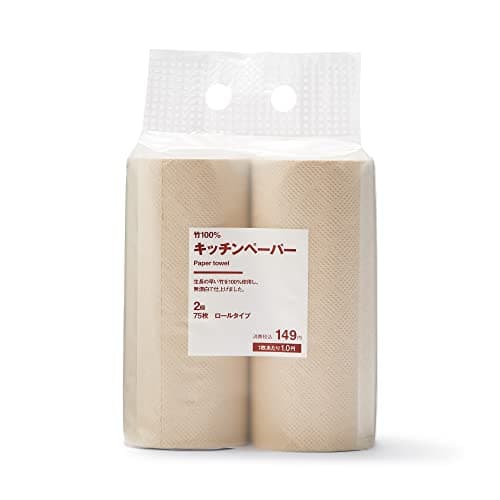 無印良品 竹100％キッチンペーパー ロールタイプ 2個入 44349212