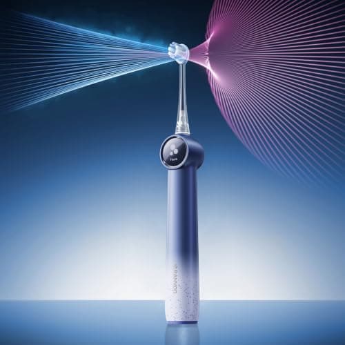 【歯周ケア特化 次世代バブルジェット洗浄】RANVOO AirJet X5 電動歯ブラシ ソニック【2026 AirJet™洗浄技術】歯科医師監修 敏感歯 歯ぐきケア対応 歯周ポケット洗浄 99.89％プラーク除去 低刺激 360度全面洗浄 4モード 感圧パネル搭載 マグネット式充電 50日間連続使用 防カビ・抗菌仕様 IPX7防水 替えブラシ3本付 旅行 出張 プレゼント ネイビーブルー