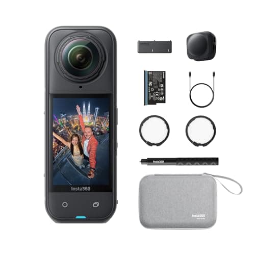 【高梨沙羅さん愛用】Insta360 X5 エッセンシャルキット ｜8K対応・防水・360度全景アクションカメラ｜夜景に強く“見えない自撮り棒”対応・手ブレ補正・交換レンズ＆長時間バッテリー搭載！