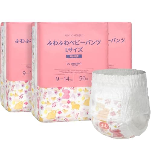 by Amazon ふわふわベビーパンツ おむつ Lサイズ 56枚×3パック 日本製