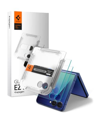 【Samsung 公式認定】Spigen Galaxy Z Flip8 / Z Flip7 用 ガラスフィルム 2枚入 (クリスタル・クリア)