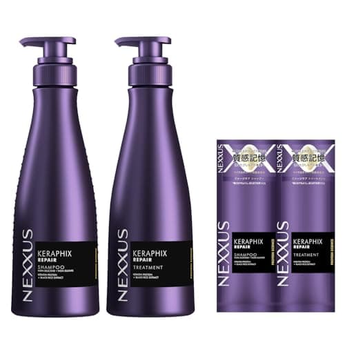 【セット】NEXXUS(ネクサス) ケラフィックスリペア シャンプー+コンディショナー(トリートメント) ポンプペア 各400g おまけ付き