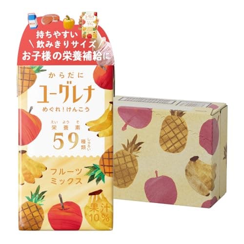 からだにユーグレナ フルーツミックス 24本 子ども 箱ケース入り ユーグレナ ドリンク フルーツジュース ビタミン ミネラル 食物繊維 ミドリムシ