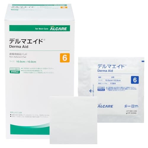 アルケア デルマエイド 創傷用吸収パッド 絆創膏 減菌済 11984 6号(10.0cm×10.0cm) 100枚