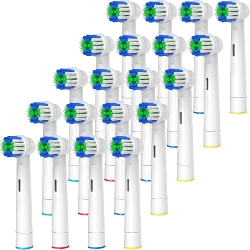 GENKENT 20本 電動歯ブラシ 替えブラシ オーラルブラウンと互換性のある交換用歯ブラシヘッド プロフェッショナル電動歯ブラシヘッド オーラル交換用ヘッド リフィル プロ用ブラシヘッド 家庭用