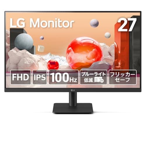 LG モニター 27MS500-B 27インチ /アンチグレア/IPS/1920×1080/100Hz/5ms（GTG）/ブルーライト低減･フリッカーセーフ機能/DAS Mode（自動低遅延モード）/ブラックスタビライザー/HDMI×2/チルト調整対応
