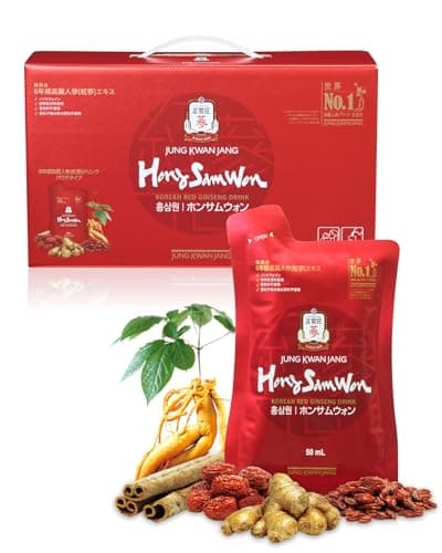 正官庄(ジョンガンジャン) ホンサムウォン(HongSamWon) 高麗人参 サプリ 朝鮮人参 韓国産 6年根 濃縮エキス 紅参(ホンサム) ginseng 厳選植物由来成分配合 栄養ドリンク 国内正規品 50ml×30袋