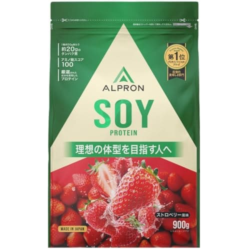 アルプロン (ALPRON) ソイ プロテイン SOY ストロベリー風味 900g アスパルテーム不使用 国内製造
