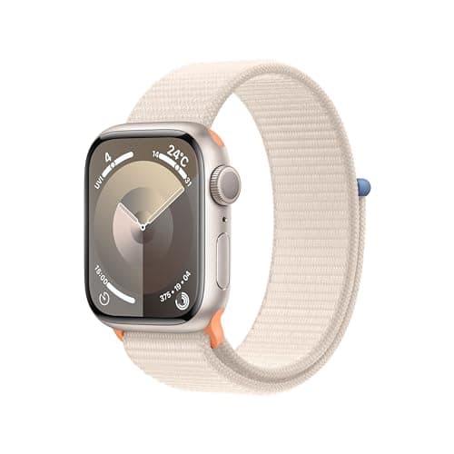 Apple Watch Series 9(GPSモデル)- 41mmスターライトアルミニウムケースとスターライトスポーツループ
