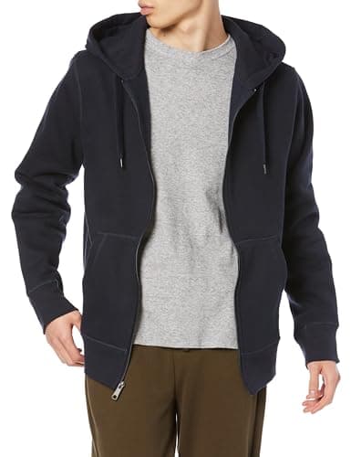[Amazon Essentials] パーカー ジップアップ 裏起毛 メンズ ネイビー M