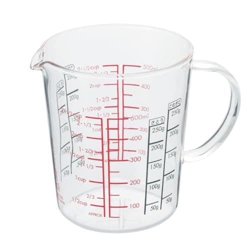 HARIO(ハリオ) メジャーカップ ワイド 耐熱ガラス 取っ手付 マルチ 500ml 日本製 CMJW-500
