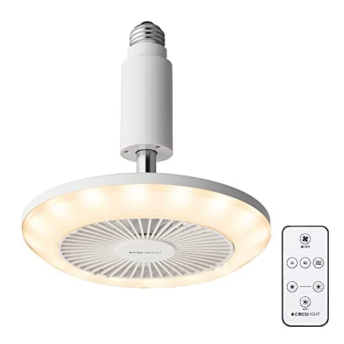 【現行モデルは風量アップ】ドウシシャ サーキュライト ソケットシリーズ E26モデル 電球色 60W相当 風量3段階 リモコン付き ホワイト