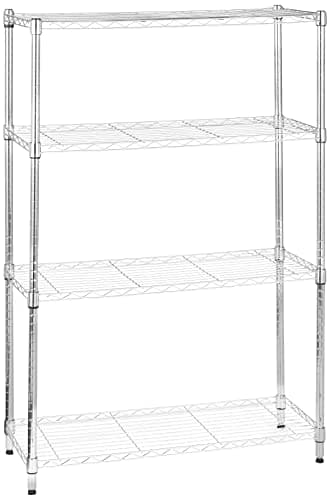 Amazonベーシック スチールラック 幅90 棚 メタルラック 4段 耐荷重635kg 幅91 x 奥行36 x 高さ137cm キッチン 業務用 クロム