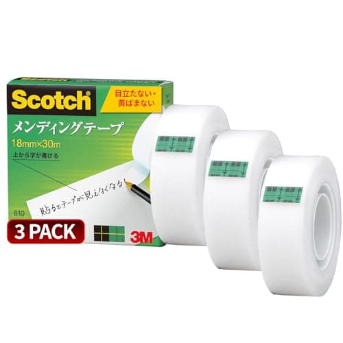 【Amazon.co.jp限定】 3M スコッチ テープ メンディングテープ 小巻 18mm×30m 3巻パック 810-1-18-SIOC