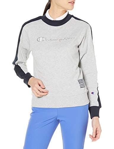 [チャンピオン] ロングTシャツ 抗菌防臭 スクリプトロゴ モックネックシャツ ゴルフ ウィメンズ CW-TG402 オックスフォードグレー S