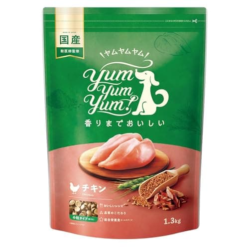 ヤムヤムヤム ドッグフード ドライタイプ チキン 1.3kg 総合栄養食 全成長段階用 全犬種 国産 yum