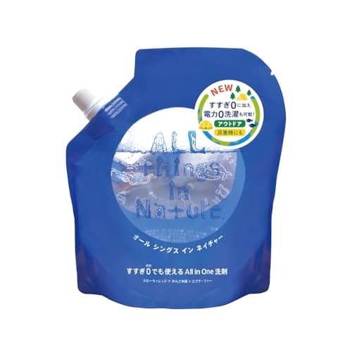 All things in Nature 洗濯用洗剤 すすぎゼロ＆電力ゼロ型【詰替用450ml】100%天然由来 肌に優しい オールシングス・イン・ネイチャー 海を綺麗にする洗濯用洗剤 すすぎ0回＆電力0型 詰替用