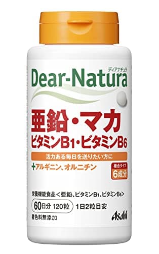 ディアナチュラ 亜鉛・マカ・ビタミンB1・ビタミンB6 120粒(60日) アサヒ サプリ Dear-Natura 国内工場で生産 1日2粒目安