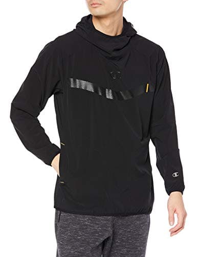 [チャンピオン] パーカー ストレッチ 撥水 防風 ワンポイントロゴ フーデッドジャケット メンズパフォーマンス C3-TSC02 ブラック M