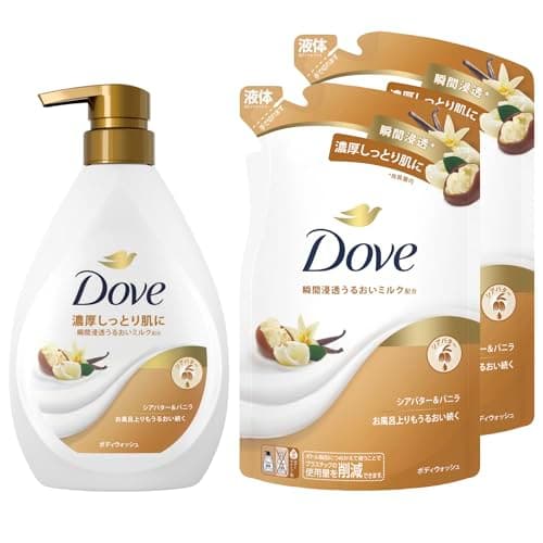 Dove(ダヴ) ボディソープ シアバター&バニラ (ボディウォッシュ) 本体+詰め替え用 470g+330g×2個